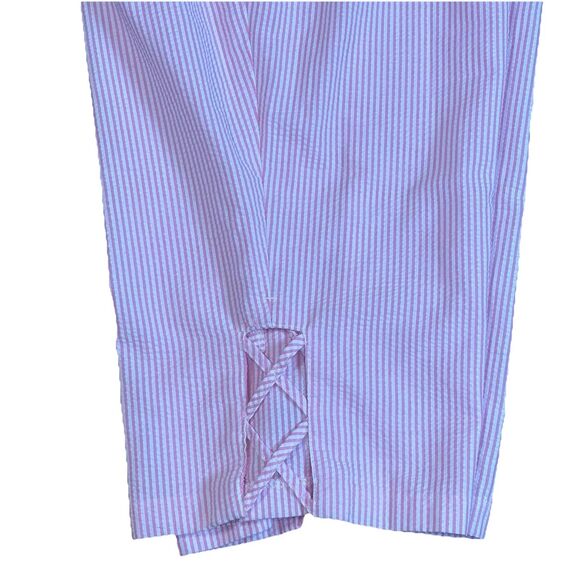 Vintage Bon Worth Womens 2pc Capri Set Pink White Strip Embroidery Flowers LP - Picture 16 of 16